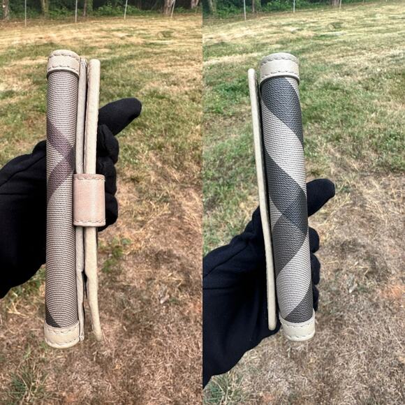 Burberry Nova Check Compact Bifold Wallet Beige Brown Leather Plaid with COA✨ - Picture 8 of 11